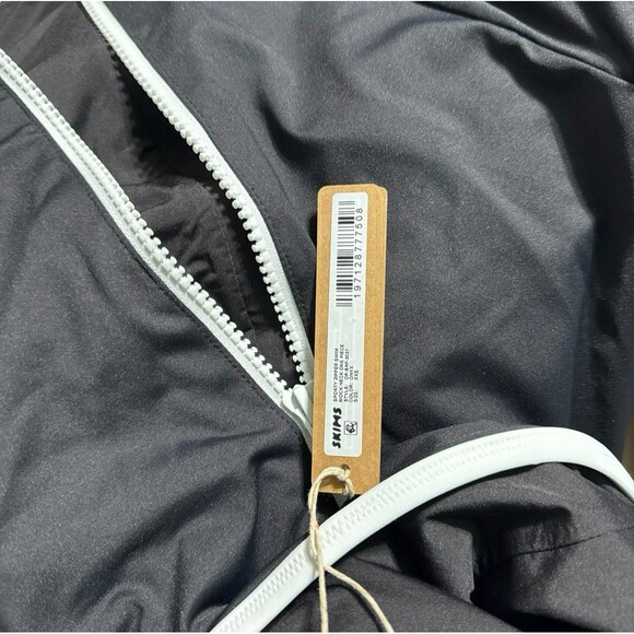 SKIMS ZIP UP SWIM MOCK NECK ONE PIECE NWT XXS onyx - Picture 6 of 6